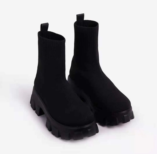 Botas curtas de malha